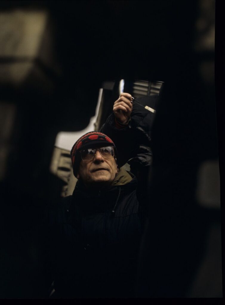 Krzysztof Kieślowski (director) on the set.