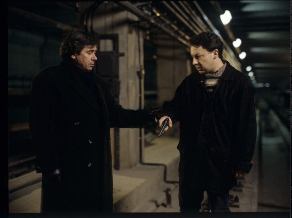 A scene in the underground Warsaw metro.