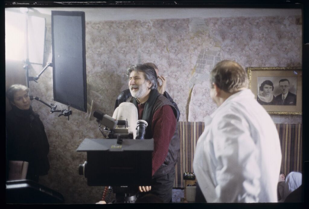 The crew on set at the home of Karol's brother, Jurek.