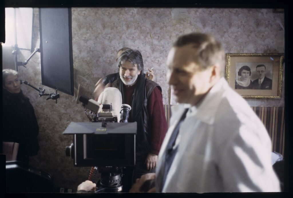 The crew on set at the home of Karol's brother, Jurek.