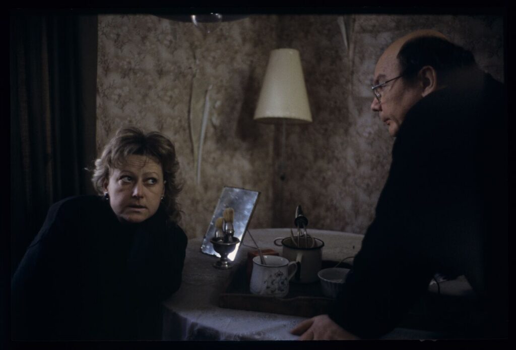 Teresa Violetta Buhl (associate director) and Stan Latek (director's assistant) during a break in shooting.