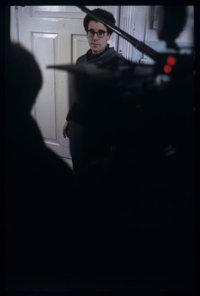 Paweł Łoziński (assistant director) on the set.