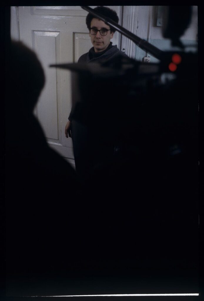 Paweł Łoziński (assistant director) on the set.