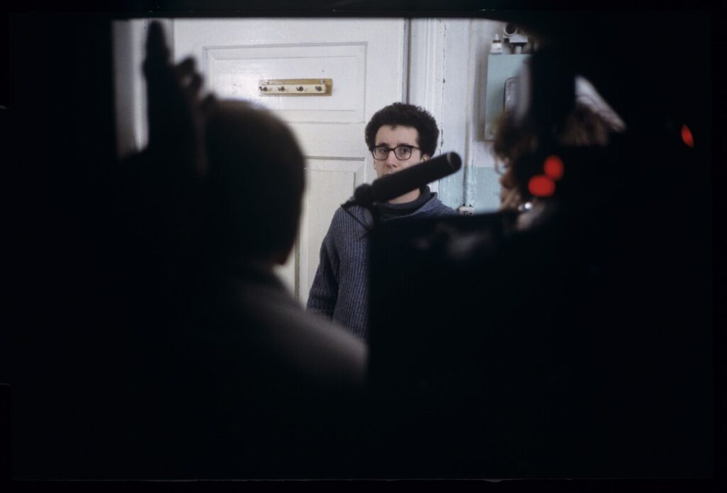 Paweł Łoziński (assistant director) on the set.