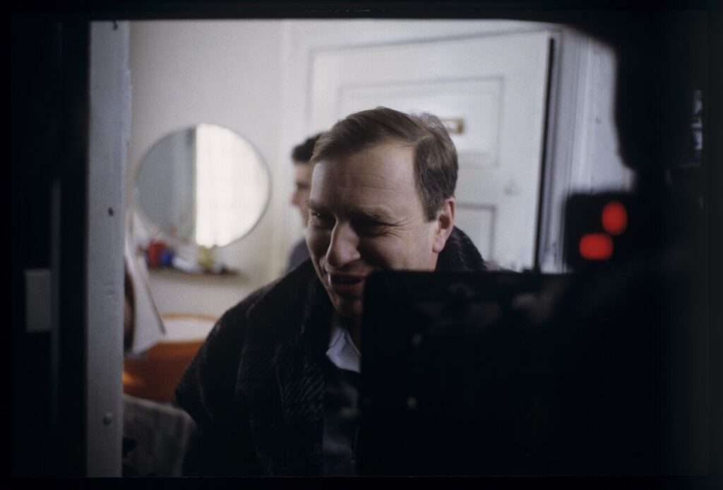 Jerzy Stuhr (playing the role of Jurek) on the set.