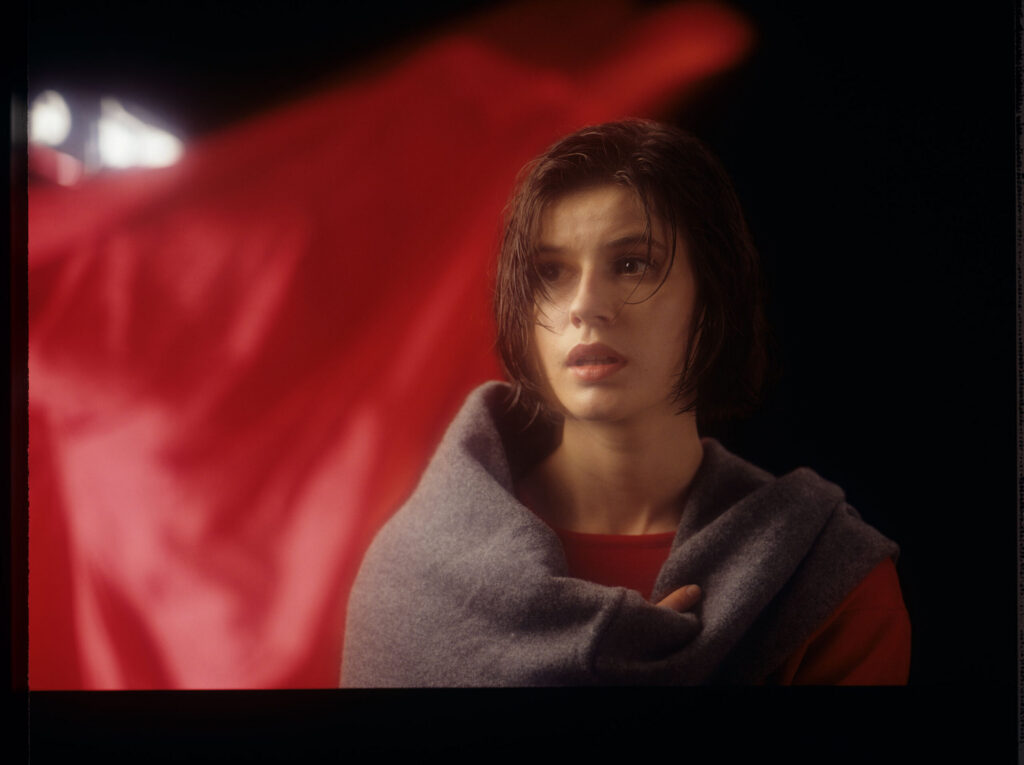 The main character of the movie Valentine (Irène Jacob).