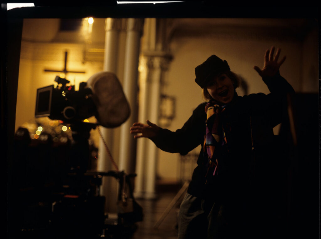 On the set.
