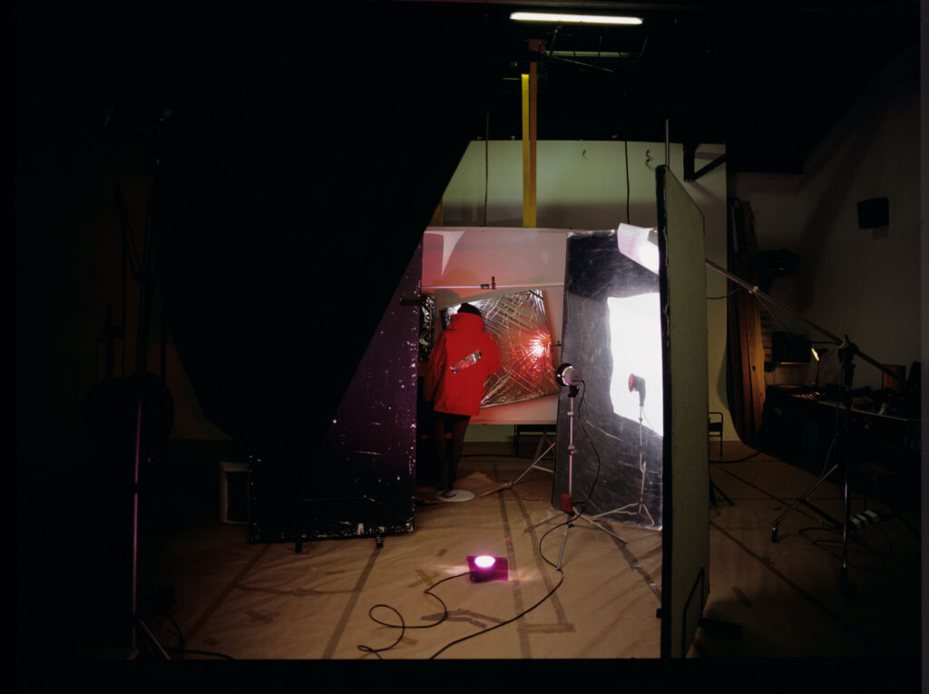 Preparing to film the Valentine photoshoot scene.