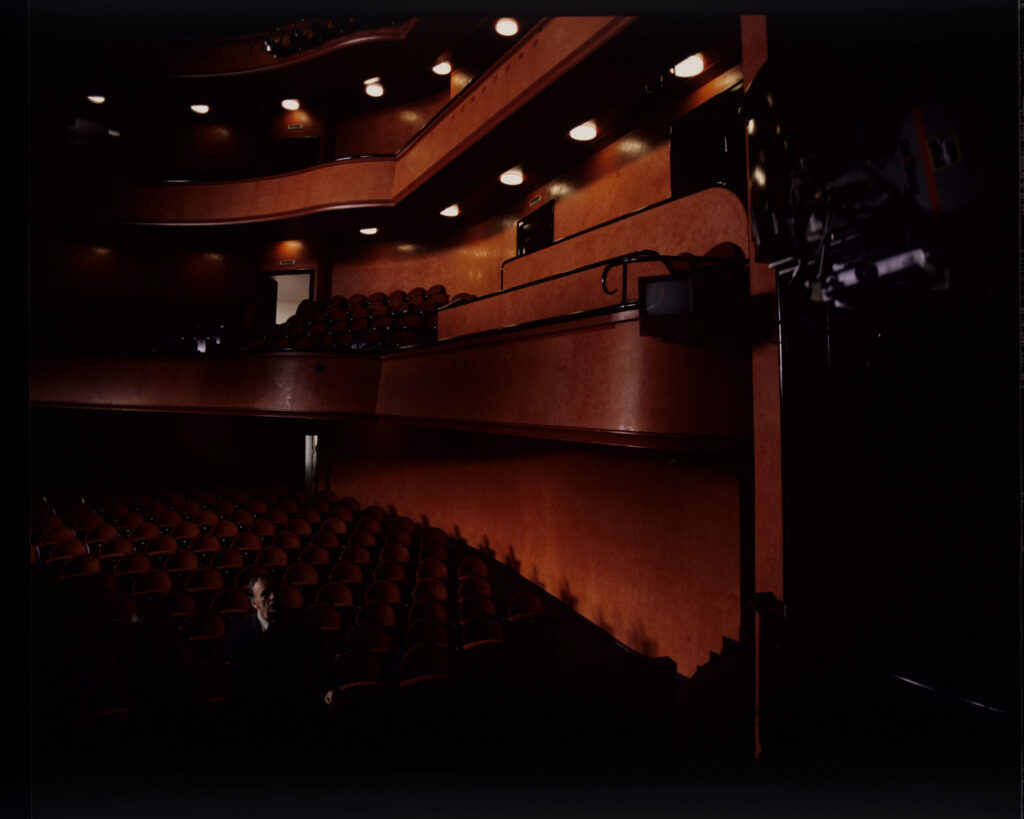 Retired judge Joseph Kern (Jean-Louis Trintignant) in the theater.
