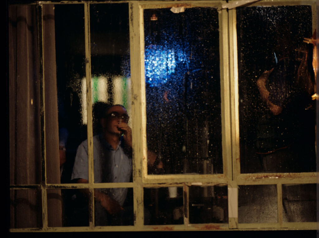 Working on the scene where Julie watches a drop of rain dripping down the window.