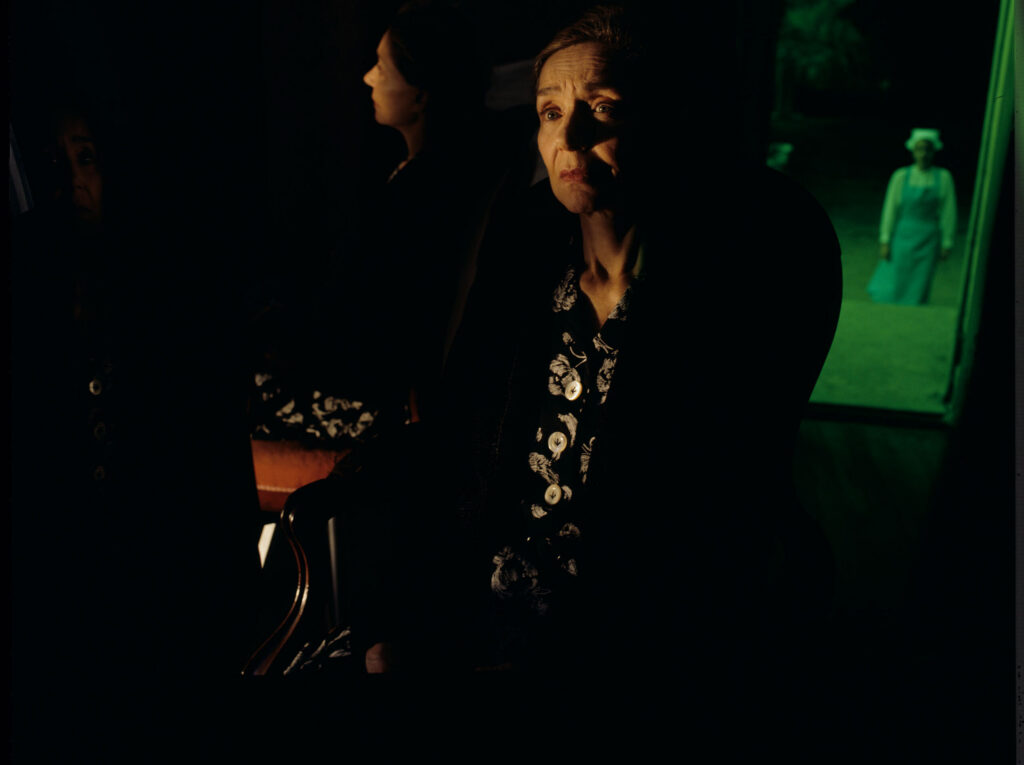 Julie’s mother (Riva) in a nursing home with the oratorio "Song for the Unification of Europe" playing in the background.