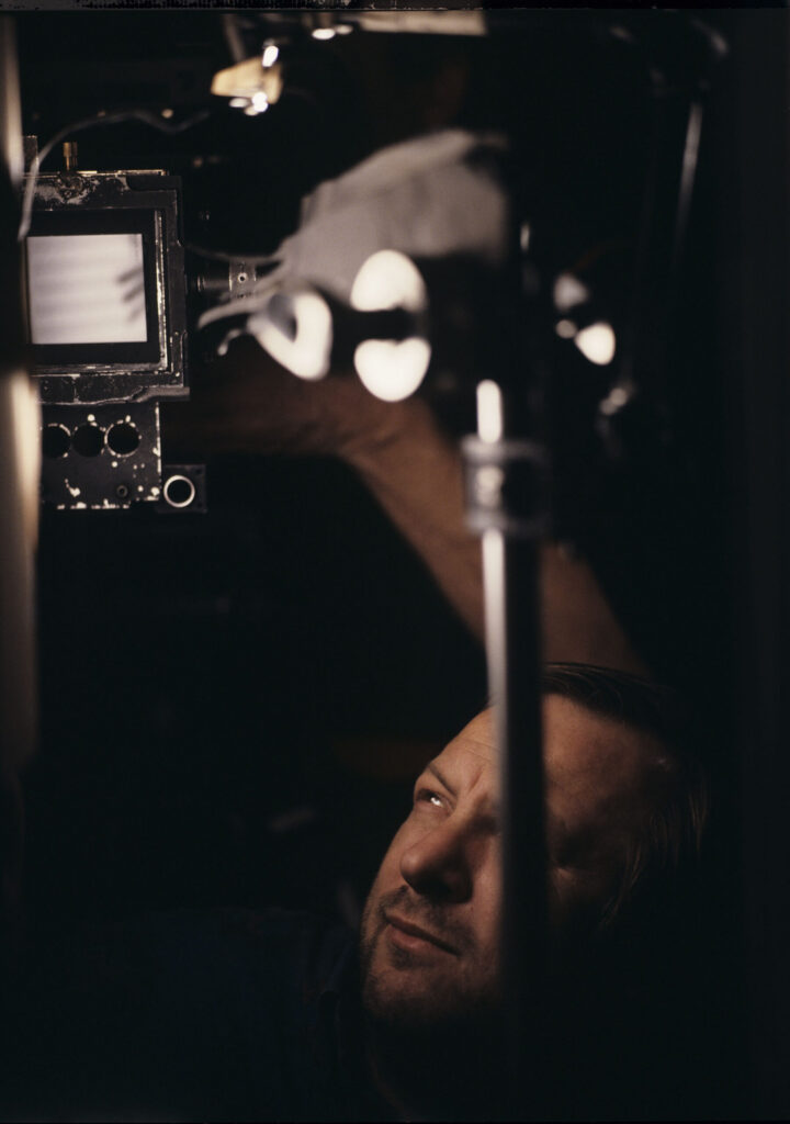 Zbigniew Preisner (composer of music for the film) while filming one of the scenes.