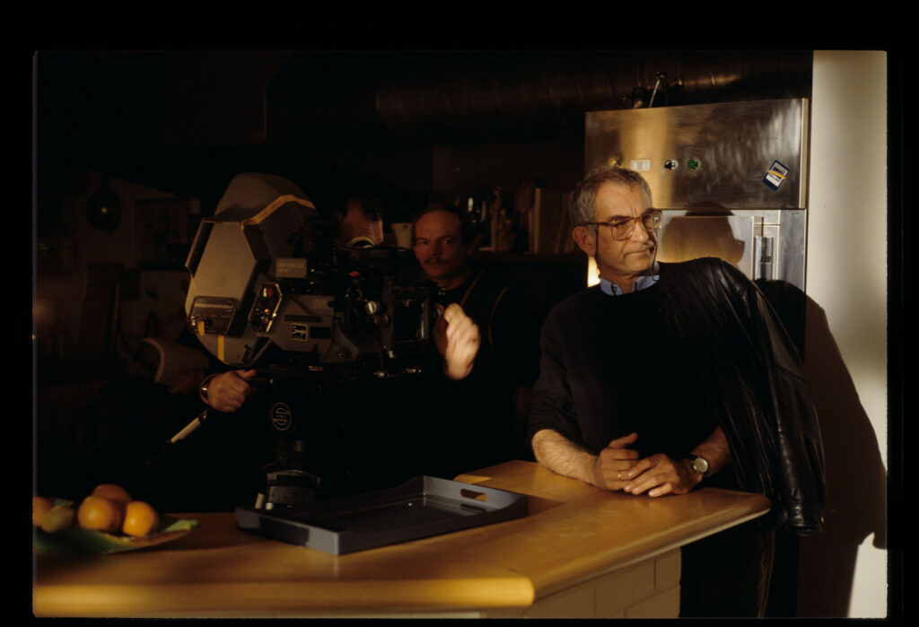 Idziak (operator), Kieślowski (reżyser), Latek (współpraca reżyserska) podczas nagrywania sceny.