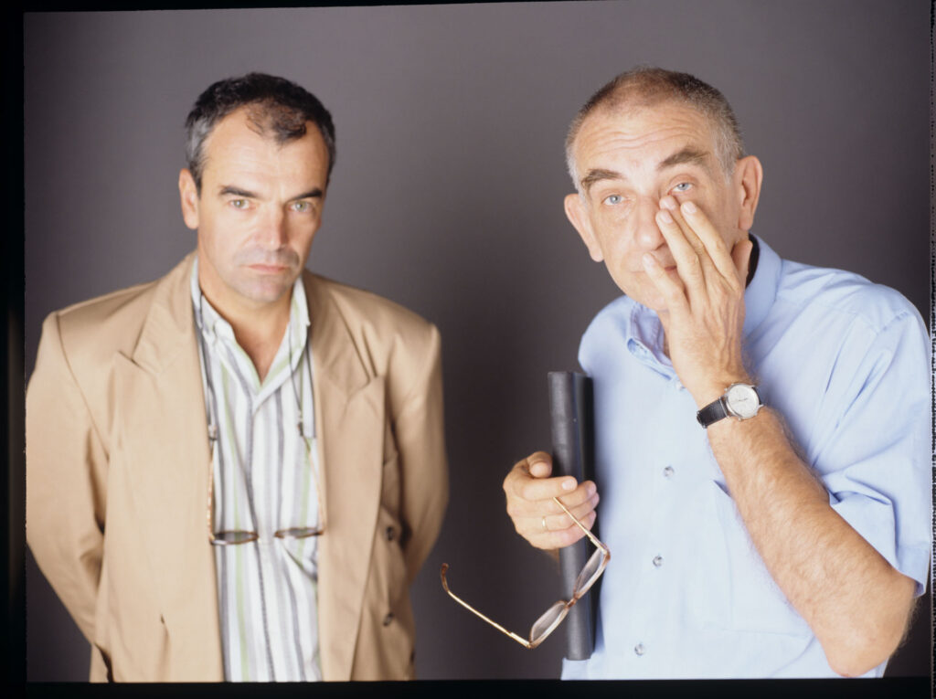 A photo of S. Idziak (operator) and K.Kieślowski (director) taken while shooting the film.