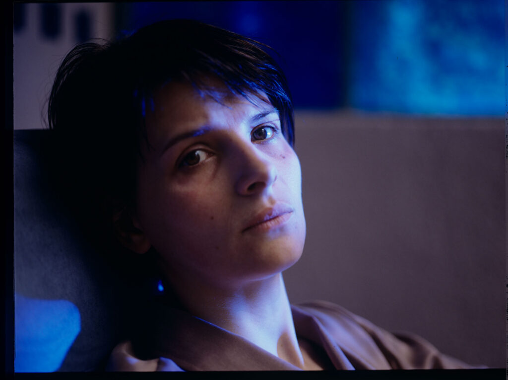 Julie (Juliette Binoche) recovering from a tragic car accident in which her husband and daughter were killed.