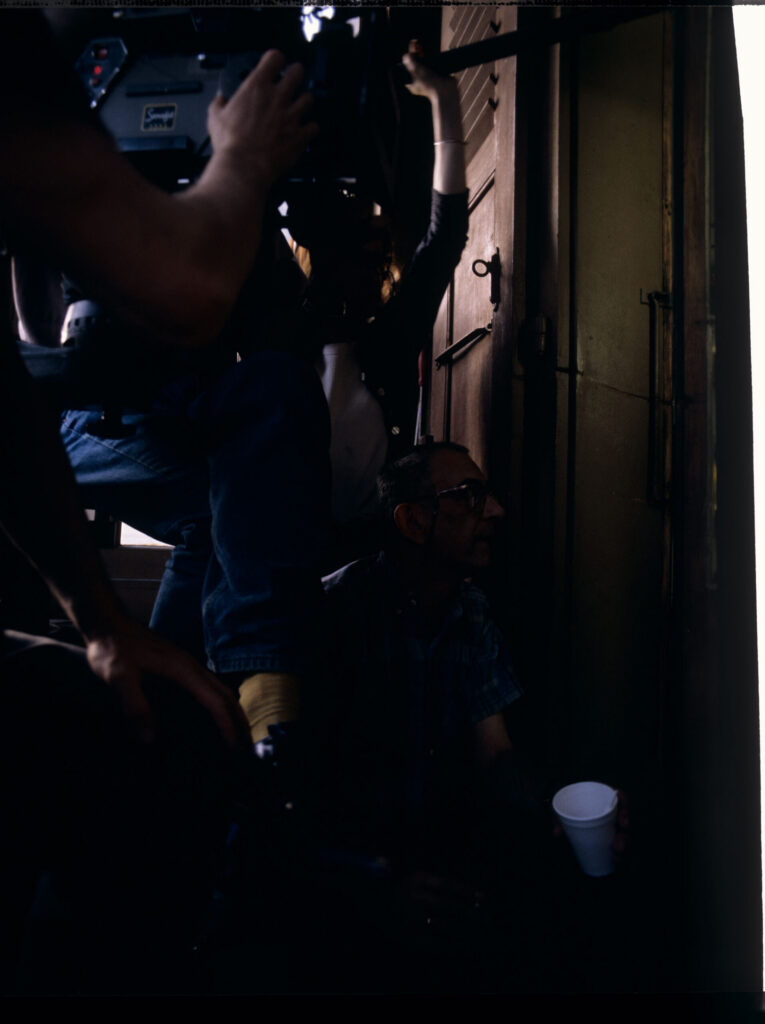 Krzysztof Kieślowski (director) on the set.